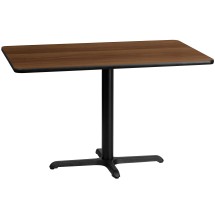 Flash Furniture XU-WALTB-3048-T2230-GG 30'' x 48'' Rectangular Walnut Laminate Table Top with 23.5'' x 29.5'' Table Height Base