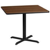 Flash Furniture XU-WALTB-3636-T3030-GG 36'' Square Walnut Laminate Table Top with 30'' x 30'' Table Height Base