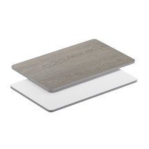 Flash Furniture XU-WHGY-3048-GG 30&quot; x 48&quot; Rectangular Table Top with White or Gray Reversible Laminate Top
