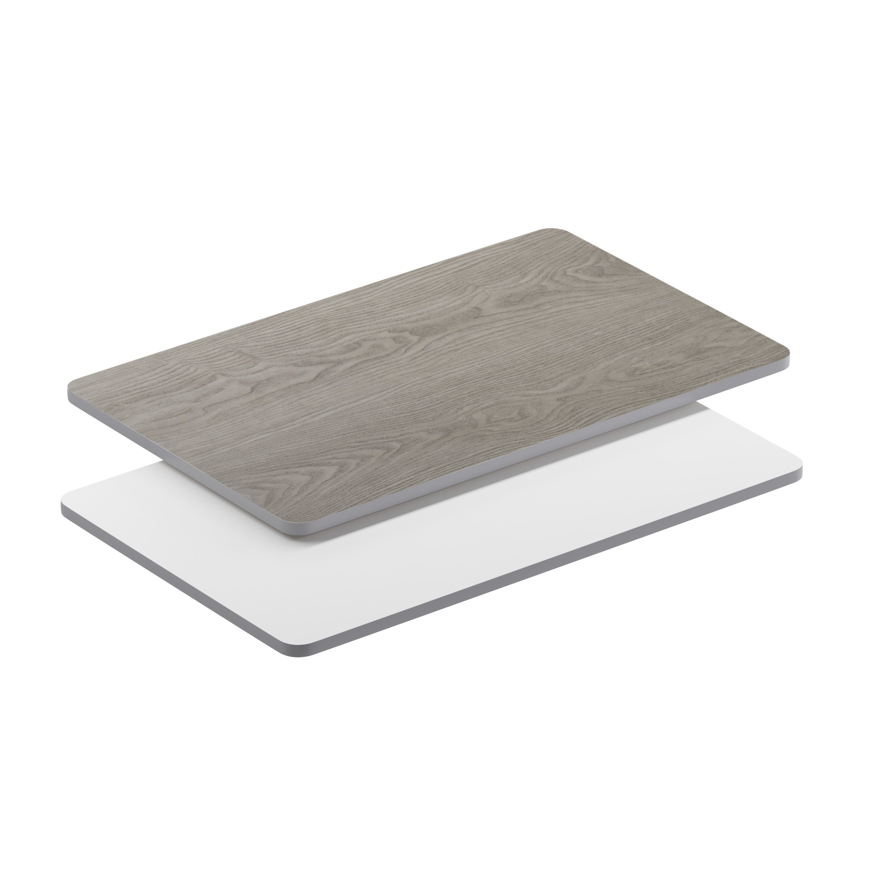 Flash Furniture XU-WHGY-3048-GG 30" x 48" Rectangular Table Top with White or Gray Reversible Laminate Top