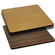 Flash Furniture XU-WNT-4242-GG 42'' Square Table Top with Natural or Walnut Reversible Laminate Top