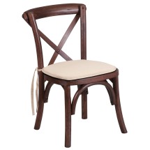 Flash Furniture XU-X-MAH-KID-NTC-GG Hercules Stackable Kids Mahogany Wood Cross Back Chair with Cushion