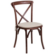 Flash Furniture XU-X-MAH-NTC-GG Hercules Stackable Mahogany Wood Cross Back Chair with Cushion