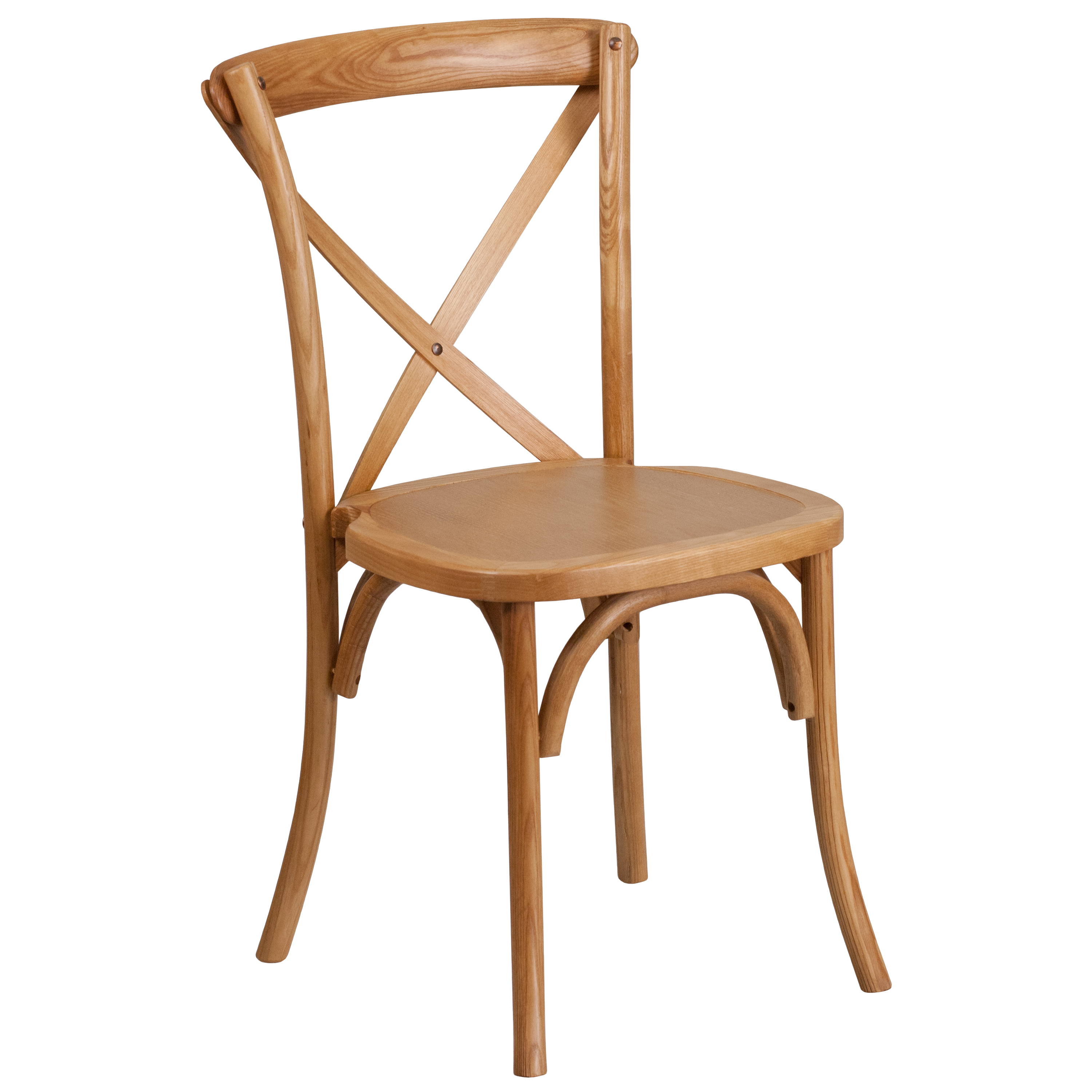 Flash Furniture XU-X-OAK-GG Hercules Stackable Oak Wood Cross Back Chair