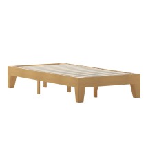 Flash Furniture YKC-1090-T-NAT-GG Natural Pine Finish Wood Twin Platform Bed with Wooden Support Slats