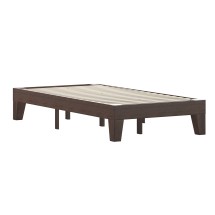 Flash Furniture YKC-1090-T-WAL-GG Walnut Finish Wood Twin Platform Bed with Wooden Support Slats