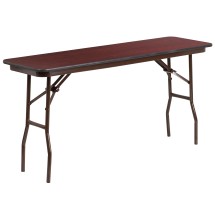 Flash Furniture YT-1860-MEL-WAL-GG 5' Mahogany Melamine Laminate Folding Training Table