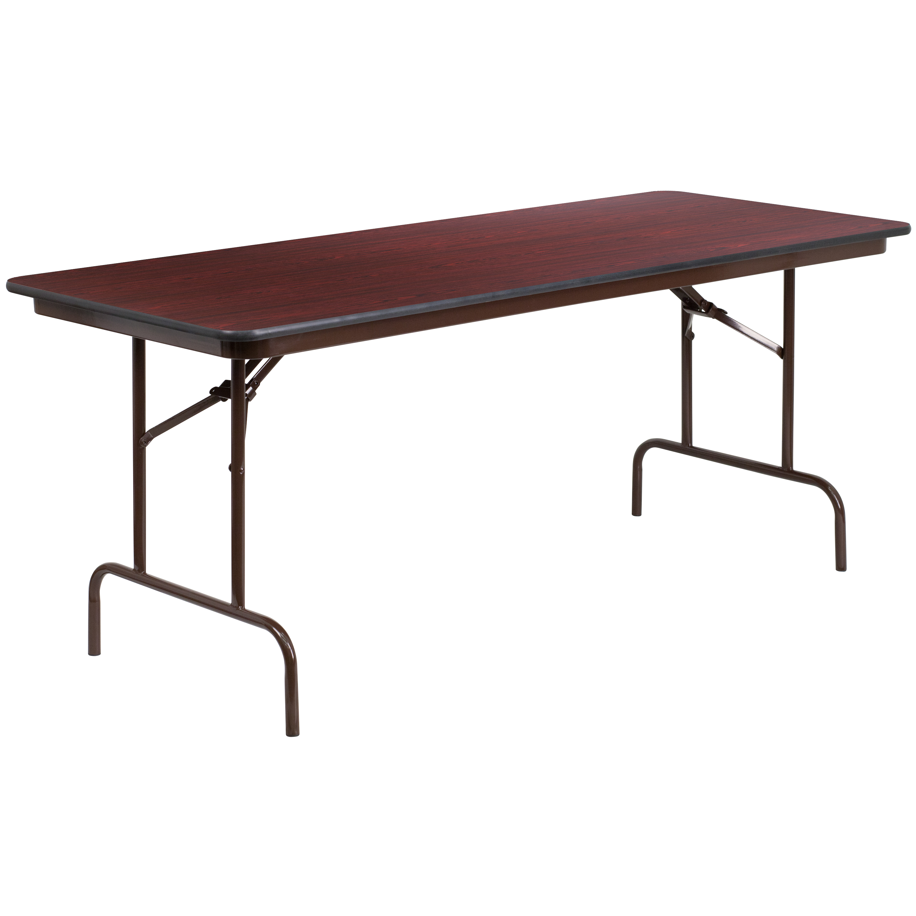 Flash Furniture YT-3072-HIGH-WAL-GG 6' High Pressure Mahogany Laminate Folding Banquet Table
