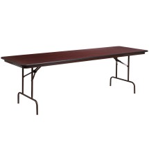 Flash Furniture YT-3096-HIGH-WAL-GG 8' High Pressure Mahogany Laminate Folding Banquet Table