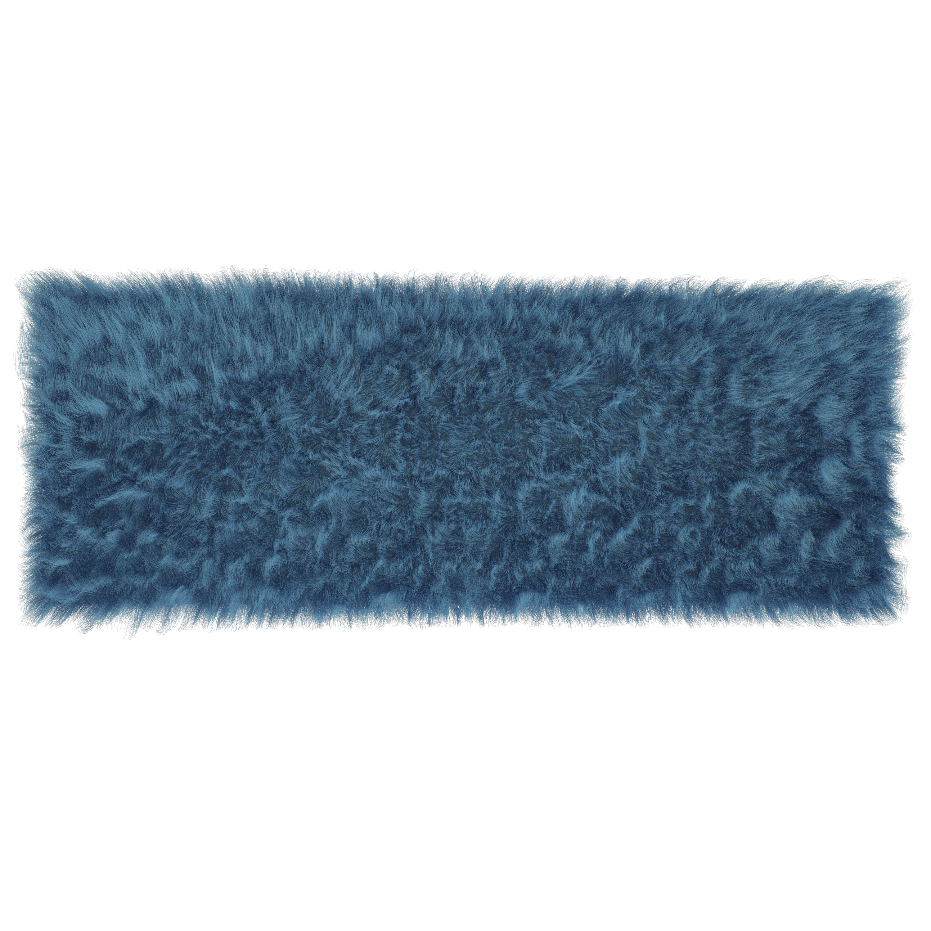 Flash Furniture YTG-RG1113-27-TQ-GG Chalet 2' x 7' Turquoise Faux Fur Area Rug with Polyester Backing