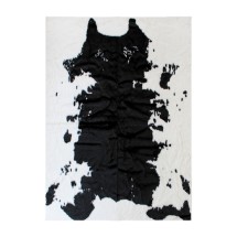 Flash Furniture YTG-RGC31523-35-BK-GG Barstow 3' x 5' Black Faux Cowhide Print Area Rug with Polyester Backing