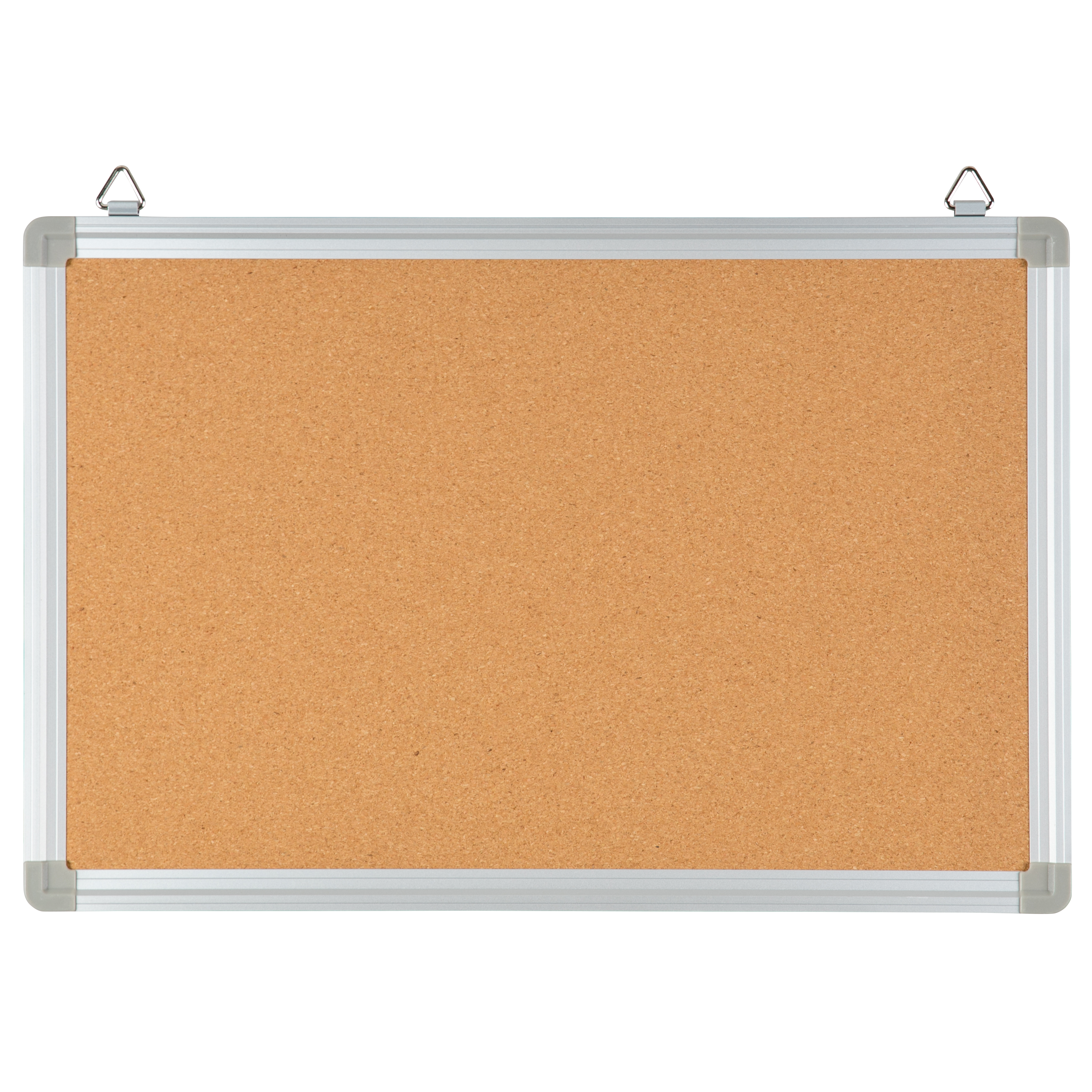 Flash Furniture YU-YCN-001-GG 17.75"W x 11.75"H Personal Sized Natural Cork Board with Aluminum Frame