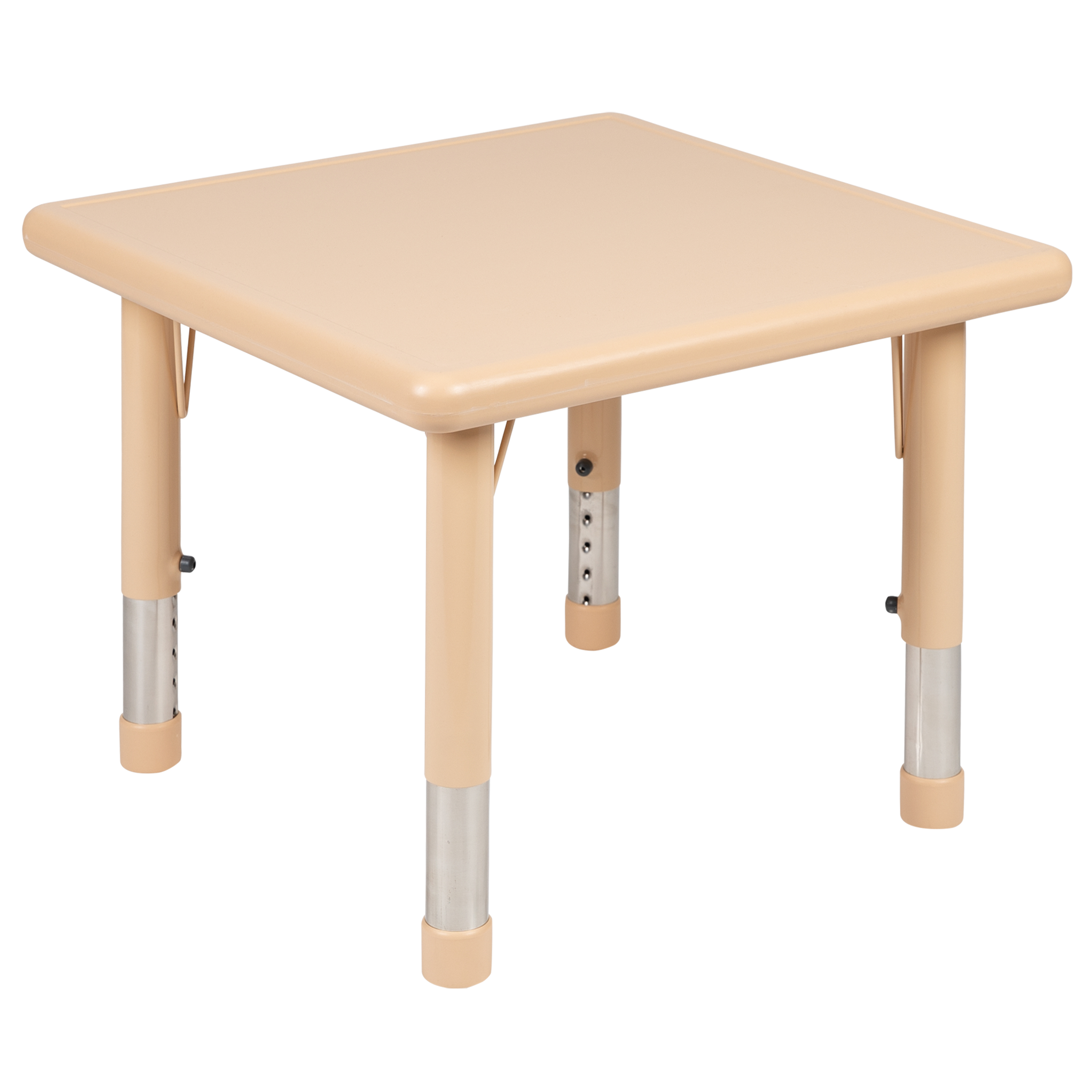 Flash Furniture YU-YCX-002-2-SQR-TBL-NAT-GG 24" Square Natural Plastic Height Adjustable Activity Table