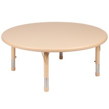 Flash Furniture YU-YCX-005-2-ROUND-TBL-NAT-GG 45&quot; Round Natural Plastic Height Adjustable Activity Table