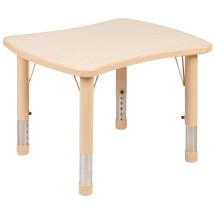 Flash Furniture YU-YCY-098-RECT-TBL-NAT-GG 21.875"W x 26.625"L Rectangular Natural Plastic Height Adjustable Activity Table