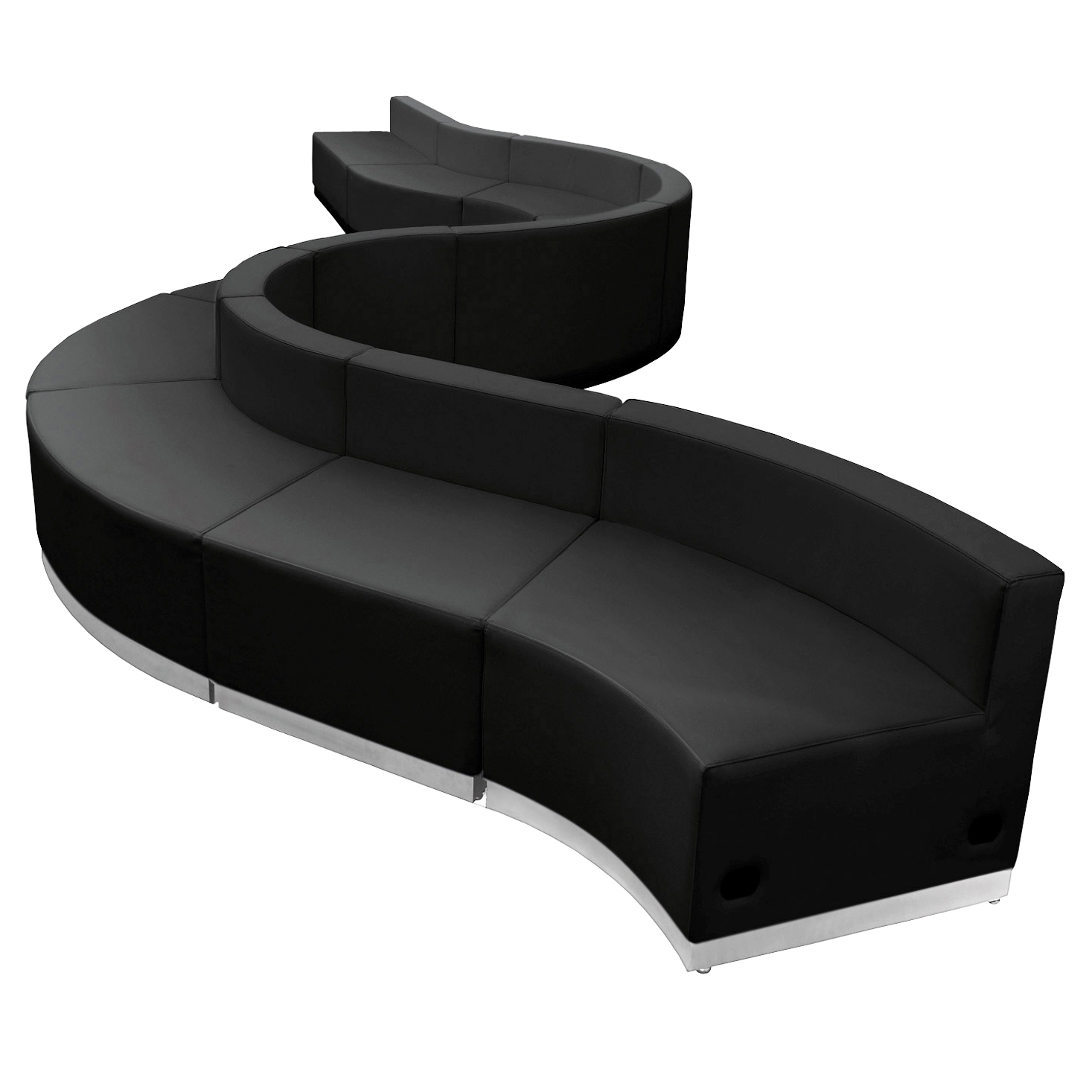 Flash Furniture ZB-803-400--BK-GG Hercules Alon Series Black LeatherSoft Reception Configuration, 10 Pieces