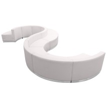 Flash Furniture ZB-803-420--WH-GG Hercules Alon Series White LeatherSoft Reception Configuration, 9 Pieces