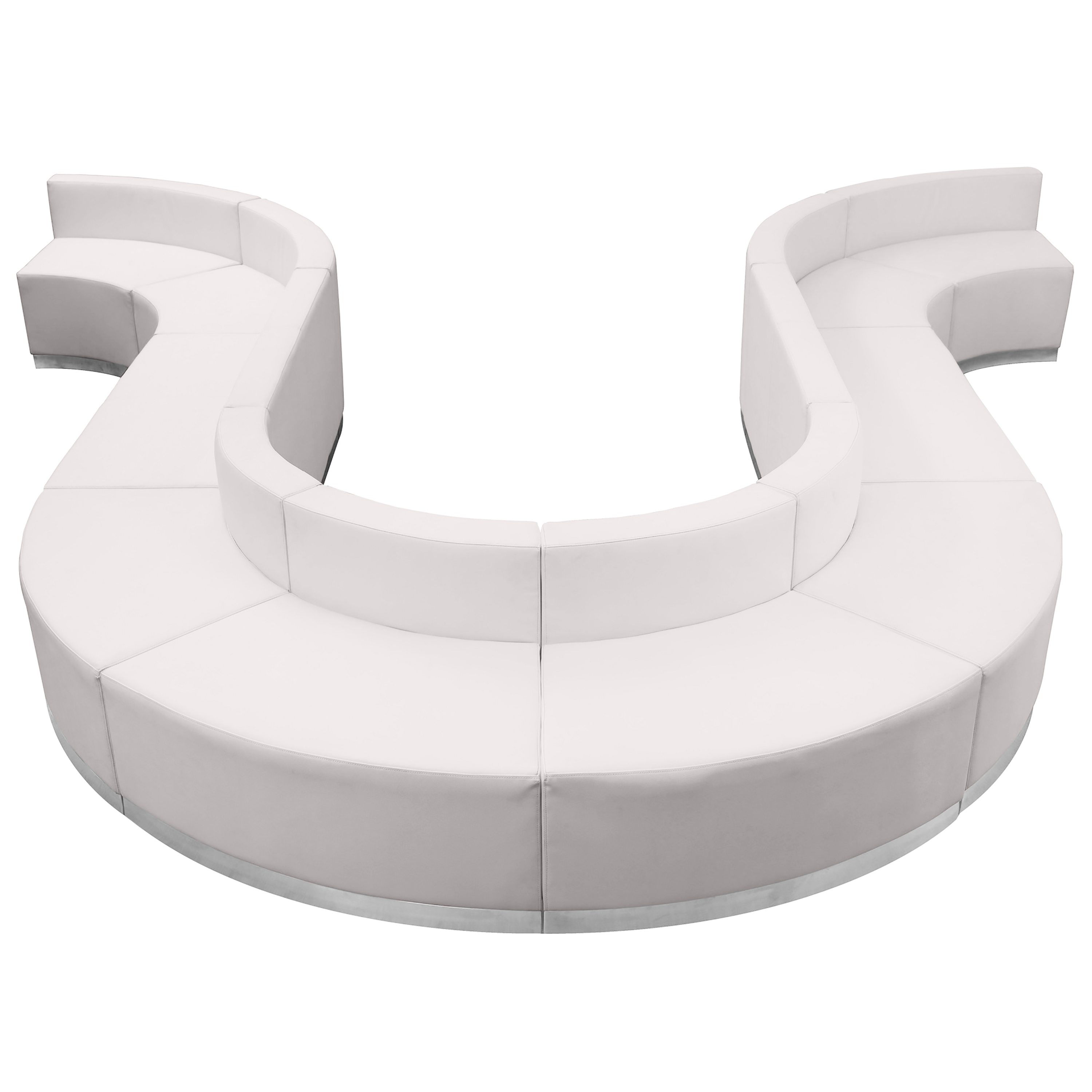 Flash Furniture ZB-803-440-SET-WH-GG Hercules Alon Series White LeatherSoft Reception Configuration, 10 Pieces