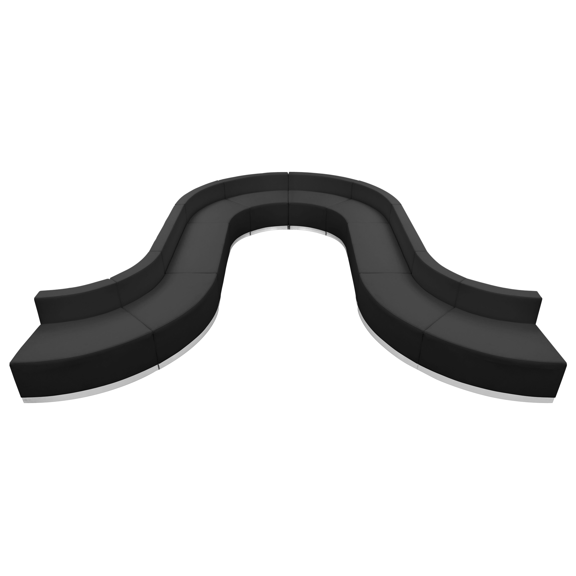 Flash Furniture ZB-803-450-SET-BK-GG Hercules Alon Series Black LeatherSoft Reception Configuration, 10 Pieces