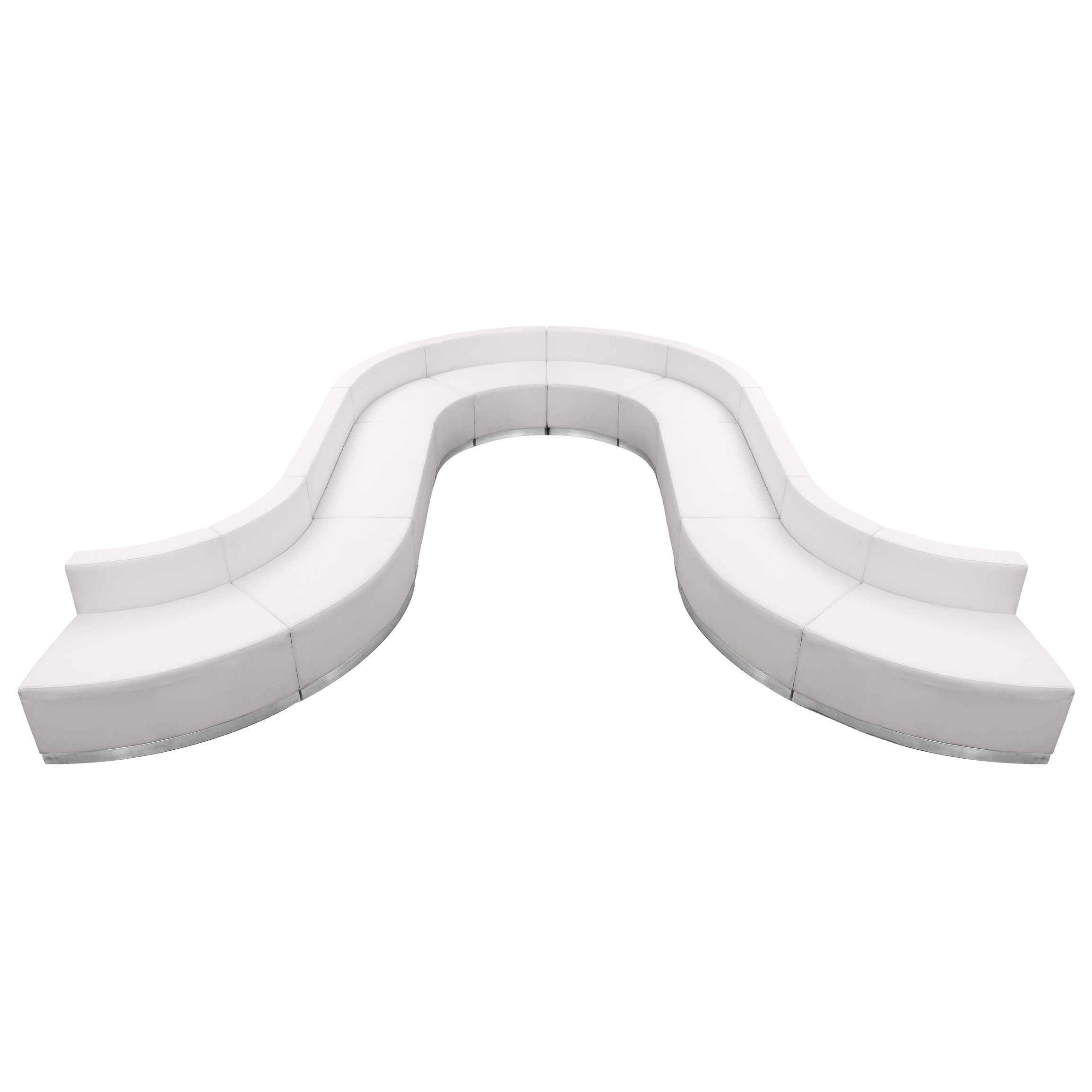 Flash Furniture ZB-803-450-SET-WH-GG Hercules Alon Series White LeatherSoft Reception Configuration, 10 Pieces