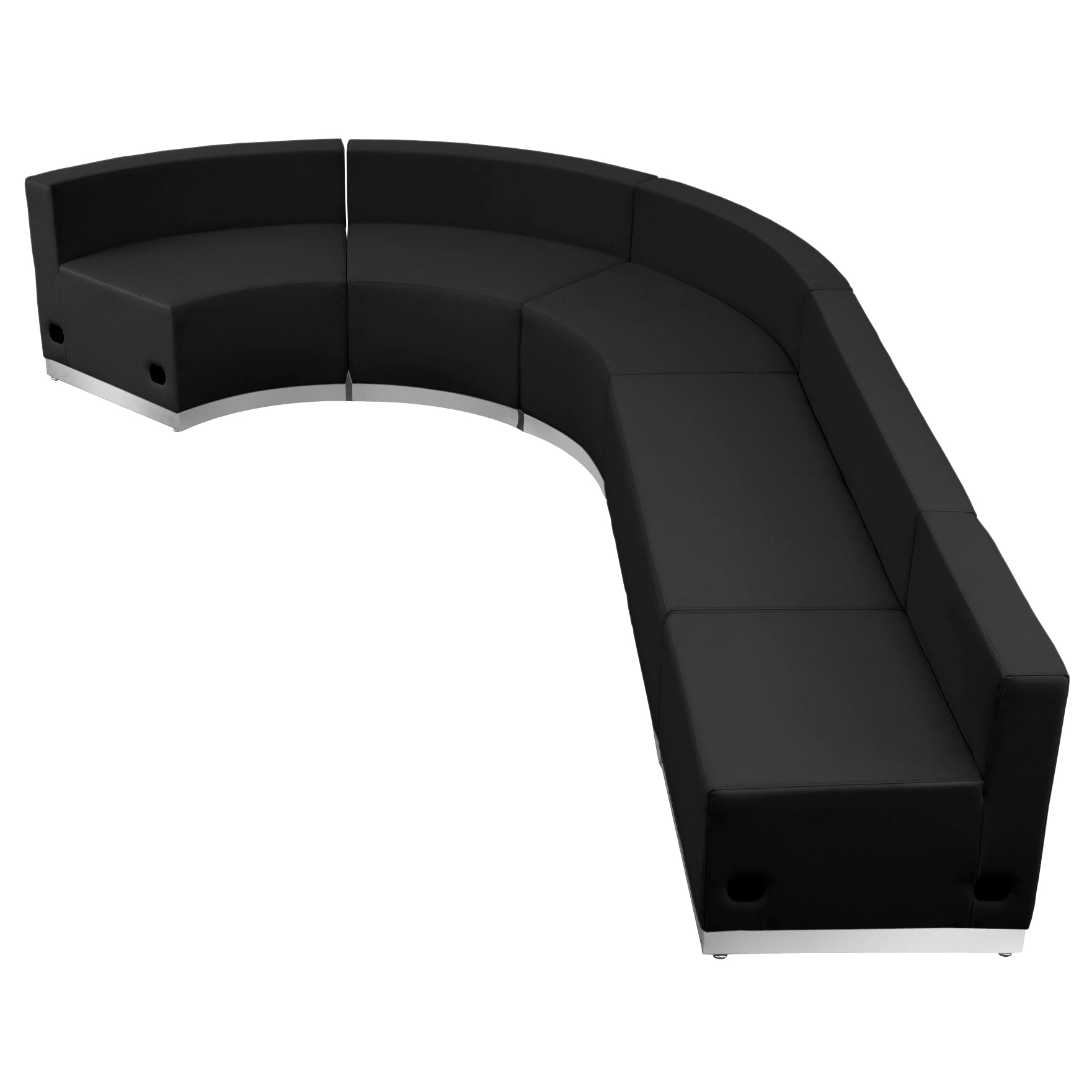 Flash Furniture ZB-803-470-SET-BK-GG Hercules Alon Series Black LeatherSoft Reception Configuration, 5 Pieces