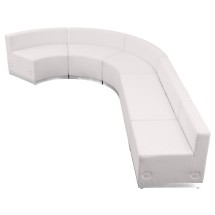 Flash Furniture ZB-803-470-SET-WH-GG Hercules Alon Series White LeatherSoft Reception Configuration, 5 Pieces