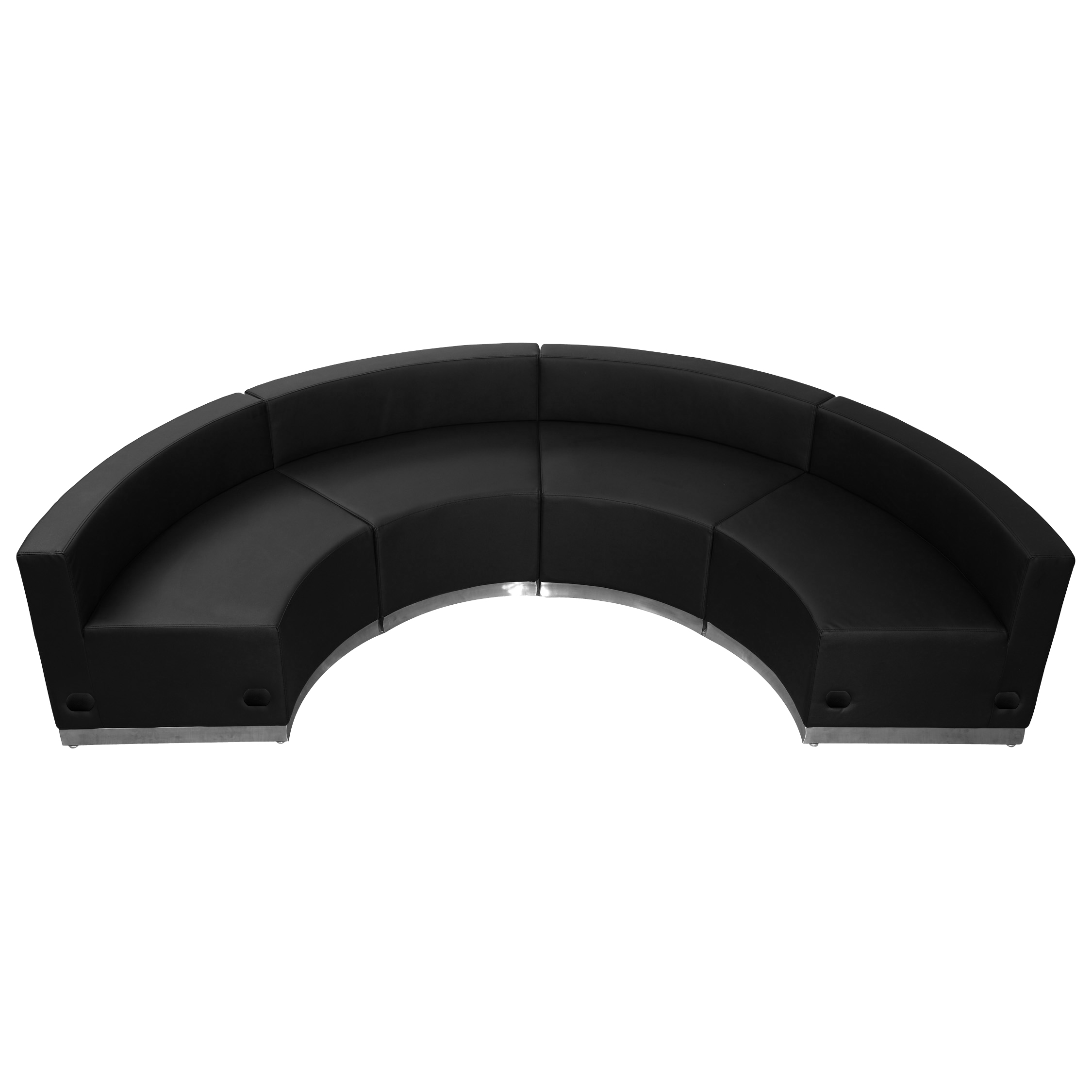 Flash Furniture ZB-803-480-SET-BK-GG Hercules Alon Series Black LeatherSoft Reception Configuration, 4 Pieces