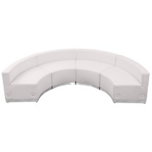 Flash Furniture ZB-803-480-SET-WH-GG Hercules Alon Series White LeatherSoft Reception Configuration, 4 Pieces