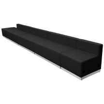 Flash Furniture ZB-803-490-SET-BK-GG Hercules Alon Series Black LeatherSoft Reception Configuration, 6 Pieces