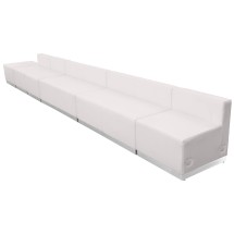 Flash Furniture ZB-803-490-SET-WH-GG Hercules Alon Series White LeatherSoft Reception Configuration, 6 Pieces