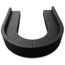 Flash Furniture ZB-803-530-SET-BK-GG Hercules Alon Series Black LeatherSoft Reception Configuration, 8 Pieces