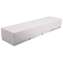 Flash Furniture ZB-803-540-SET-WH-GG Hercules Alon Series White LeatherSoft Reception Configuration, 4 Pieces