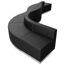 Flash Furniture ZB-803-580-SET-BK-GG Hercules Alon Series Black LeatherSoft Reception Configuration, 6 Pieces