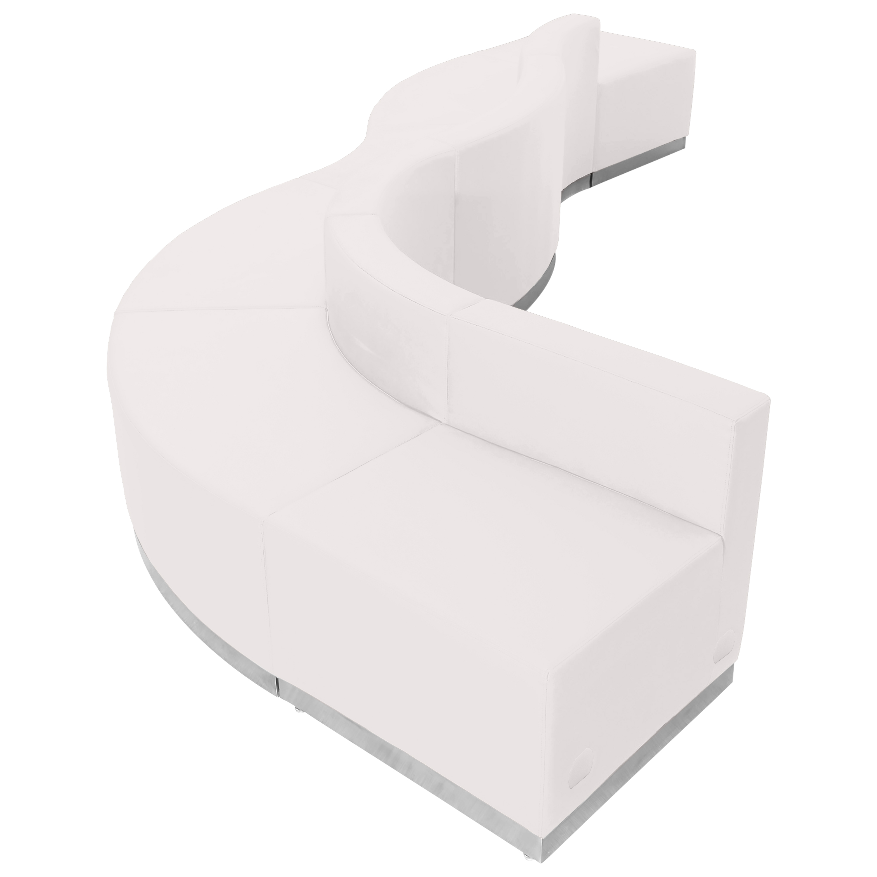 Flash Furniture ZB-803-580-SET-WH-GG Hercules Alon Series White LeatherSoft Reception Configuration, 6 Pieces