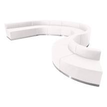 Flash Furniture ZB-803-600-SET-WH-GG Hercules Alon Series White LeatherSoft Reception Configuration, 9 Pieces