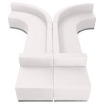 Flash Furniture ZB-803-620-SET-WH-GG Hercules Alon Series White LeatherSoft Reception Configuration, 8 Pieces