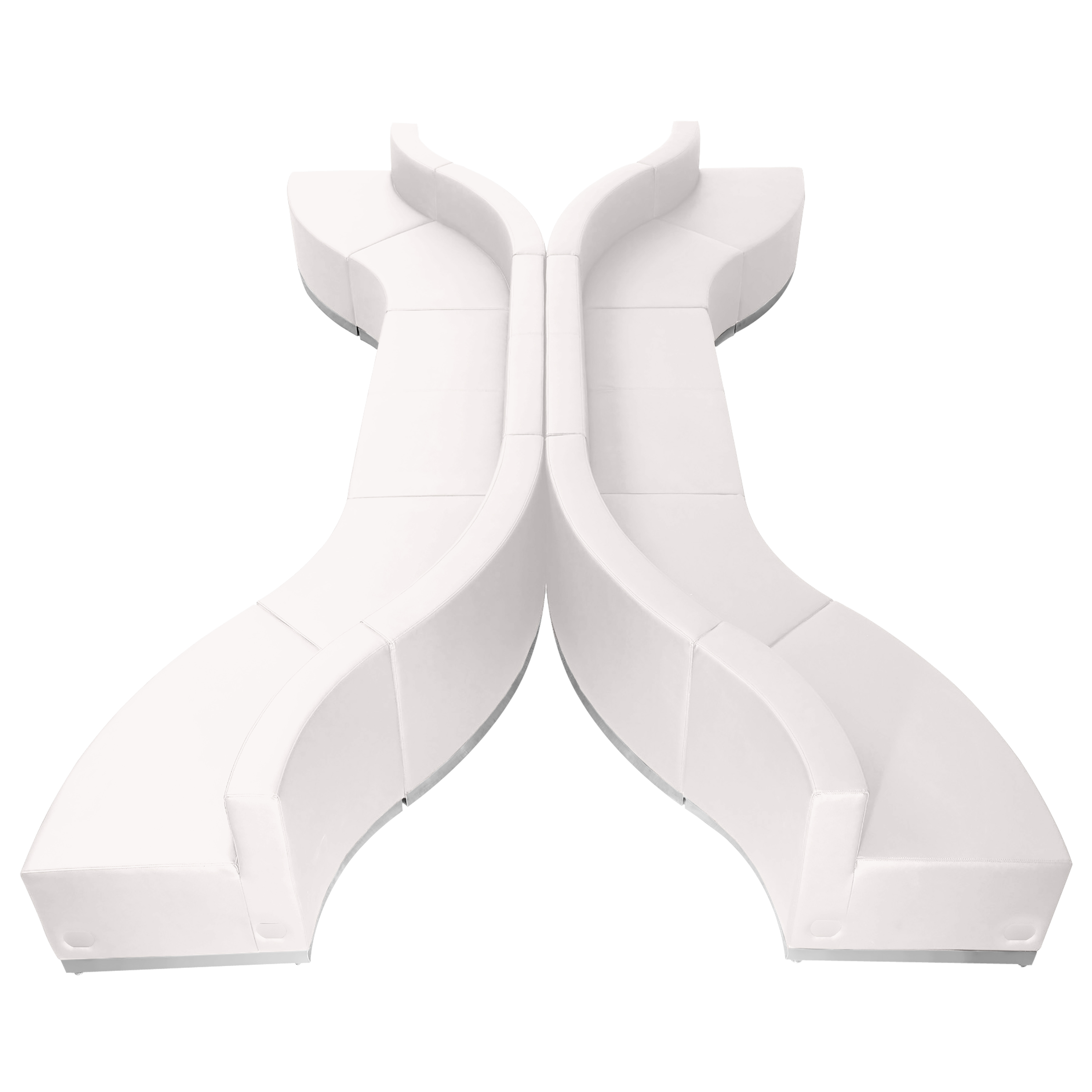 Flash Furniture ZB-803-630-SET-WH-GG Hercules Alon Series White LeatherSoft Reception Configuration, 10 Pieces