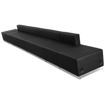 Flash Furniture ZB-803-640-SET-BK-GG Hercules Alon Series Black LeatherSoft Reception Configuration, 6 Pieces
