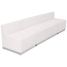 Flash Furniture ZB-803-680-SET-WH-GG Hercules Alon Series White LeatherSoft Reception Configuration, 3 Pieces