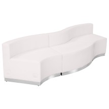 Flash Furniture ZB-803-720-SET-WH-GG Hercules Alon Series White LeatherSoft Reception Configuration, 3 Pieces