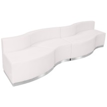 Flash Furniture ZB-803-730-SET-WH-GG Hercules Alon Series White LeatherSoft Reception Configuration, 4 Pieces