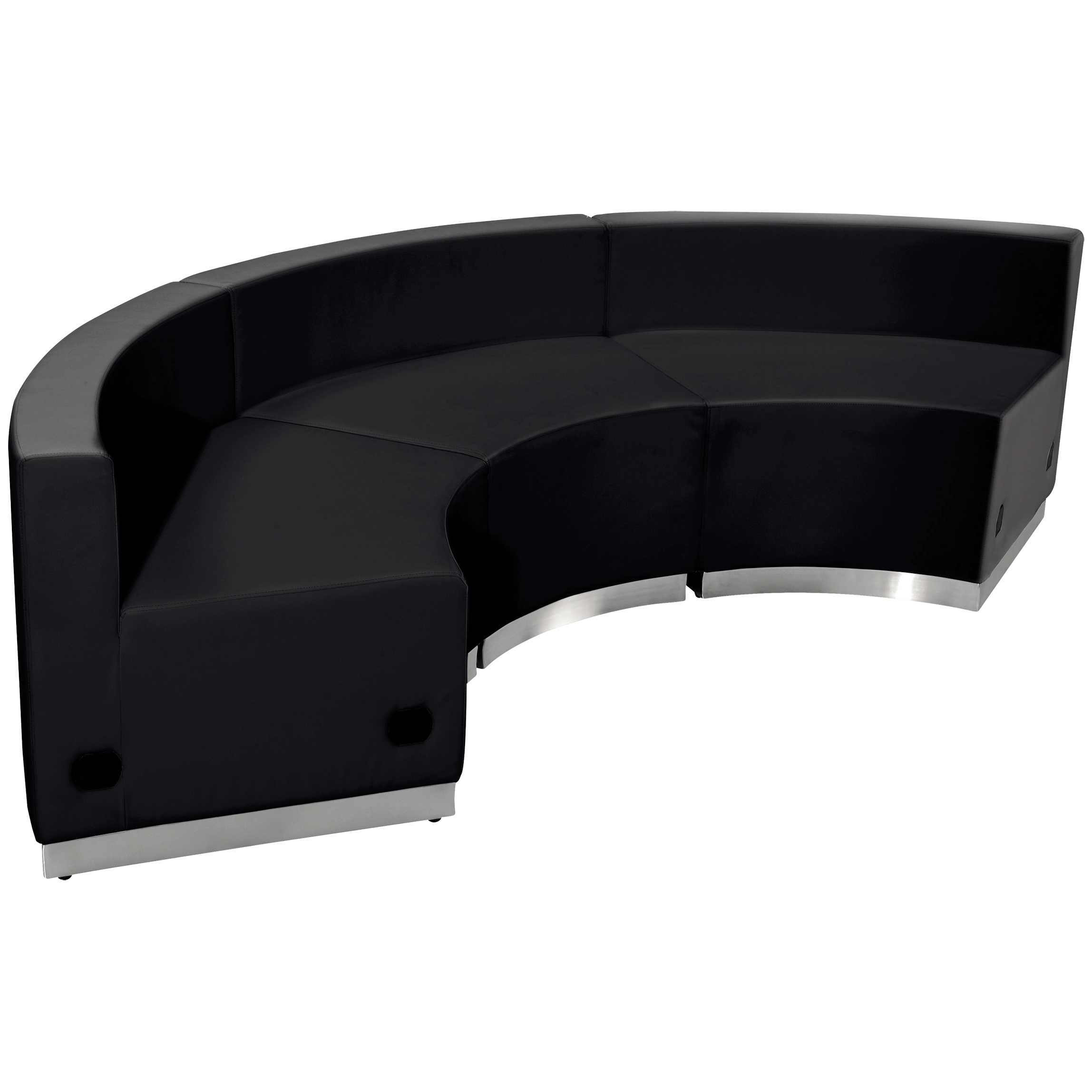 Flash Furniture ZB-803-740-SET-BK-GG Hercules Alon Series Black LeatherSoft Reception Configuration, 3 Pieces