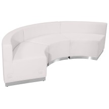 Flash Furniture ZB-803-740-SET-WH-GG Hercules Alon Series White LeatherSoft Reception Configuration, 3 Pieces