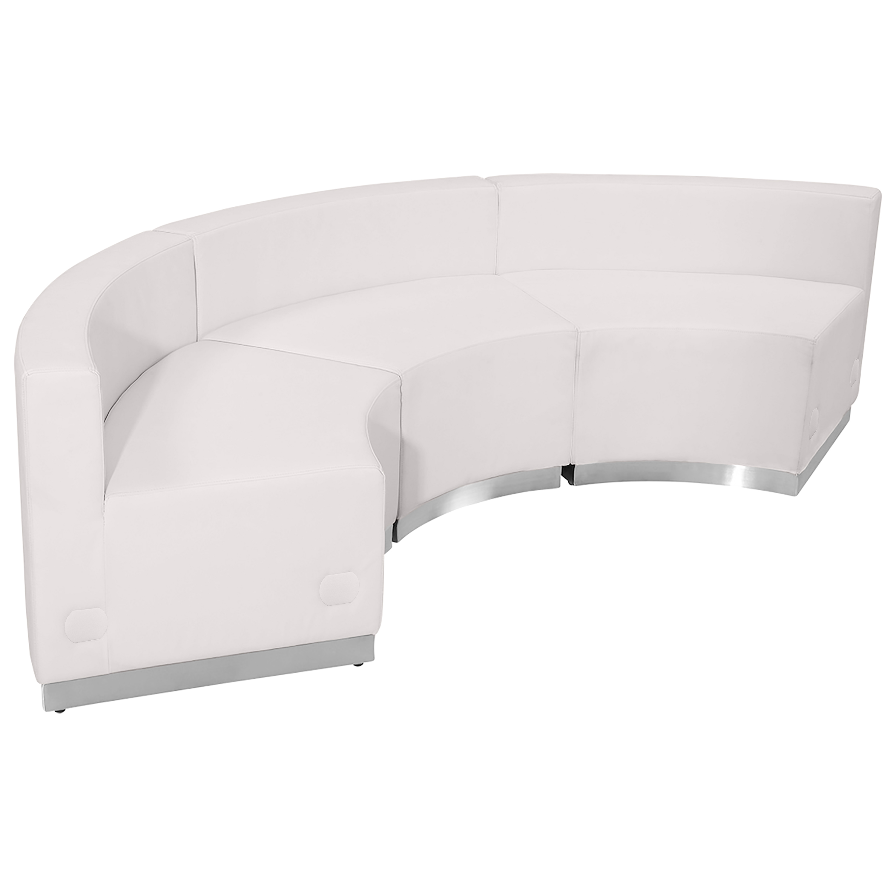 Flash Furniture ZB-803-740-SET-WH-GG Hercules Alon Series White LeatherSoft Reception Configuration, 3 Pieces