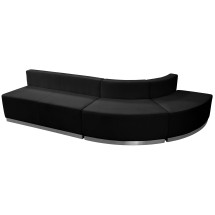 Flash Furniture ZB-803-790-SET-BK-GG Hercules Alon Series Black LeatherSoft Reception Configuration, 3 Pieces