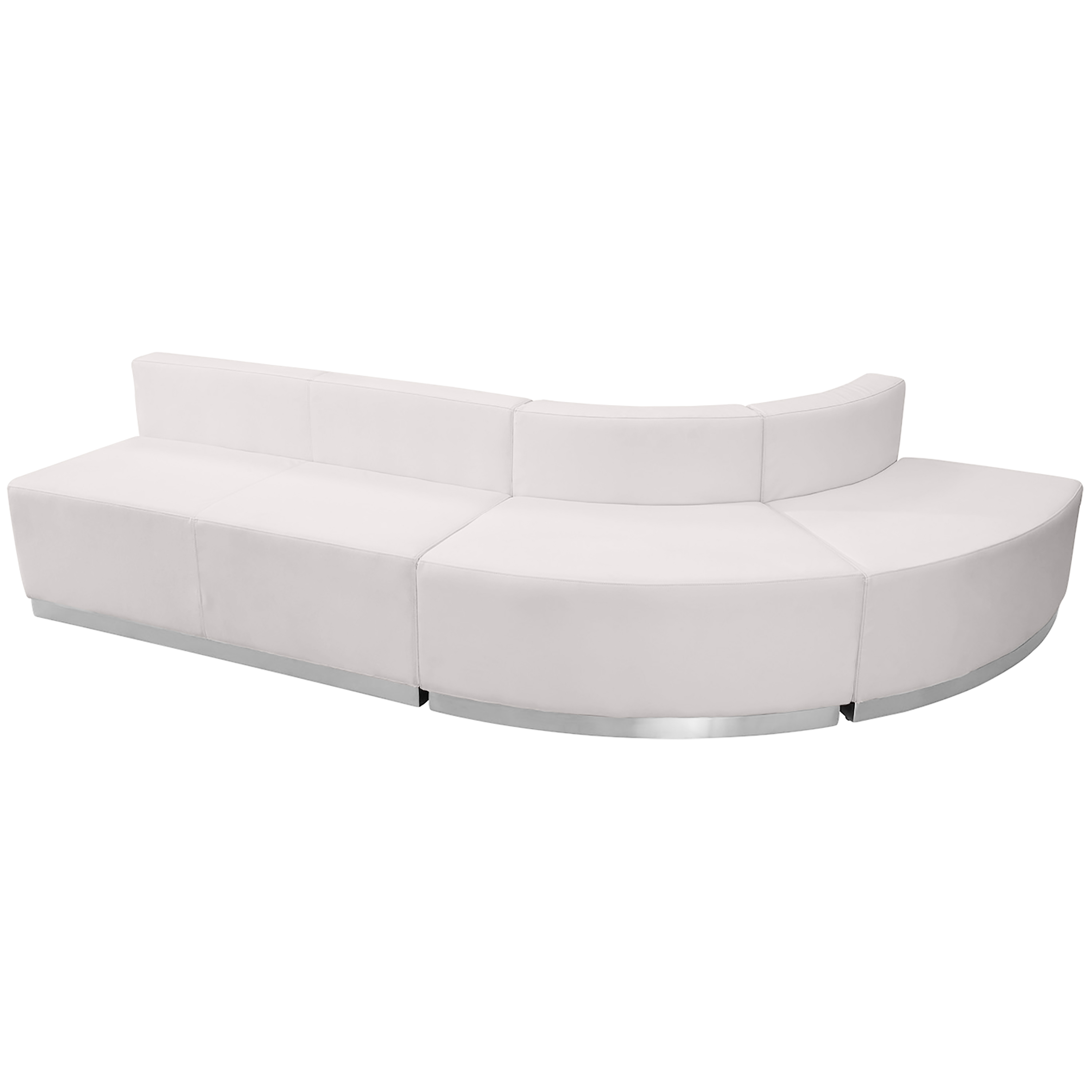Flash Furniture ZB-803-790-SET-WH-GG Hercules Alon Series White LeatherSoft Reception Configuration, 3 Pieces