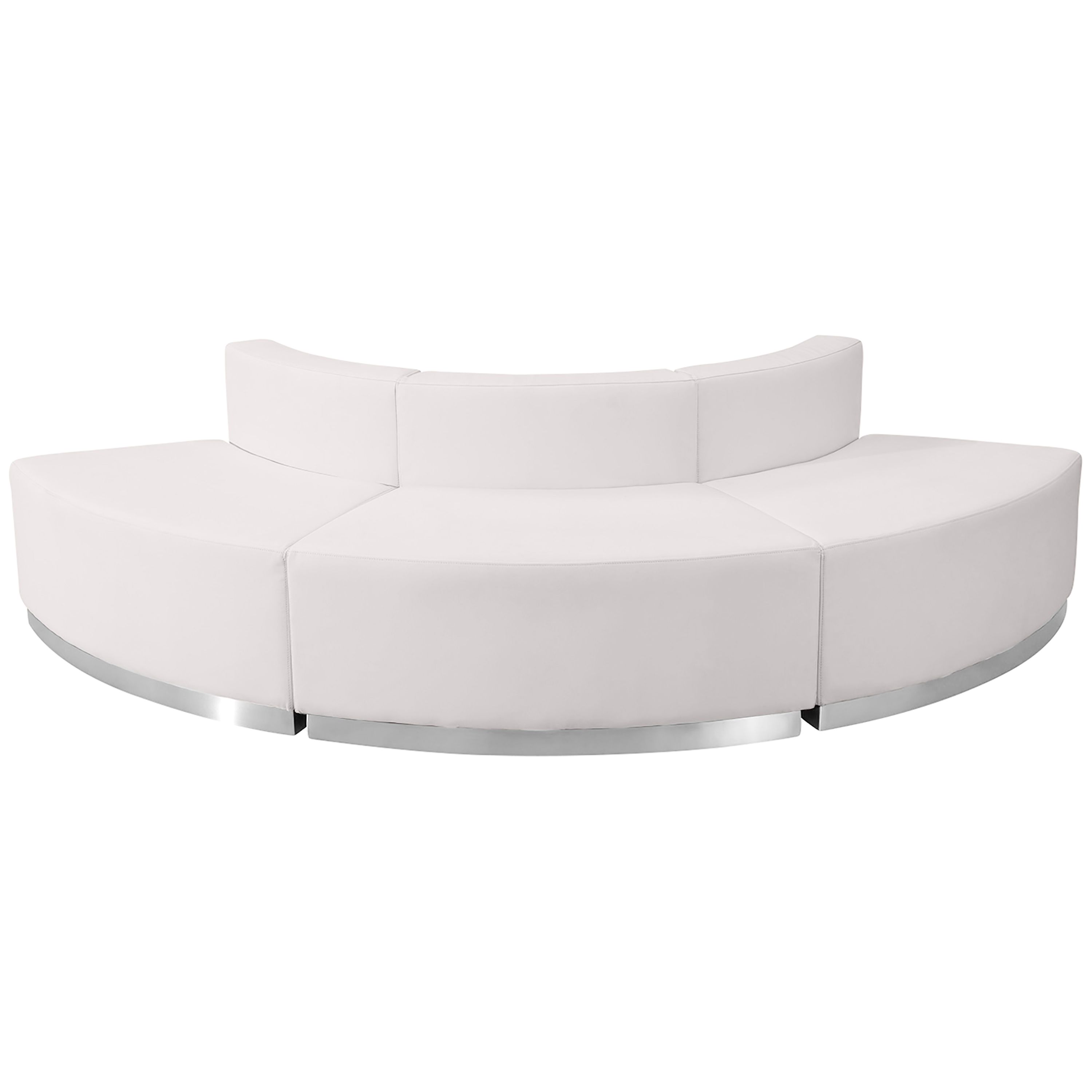 Flash Furniture ZB-803-800-SET-WH-GG Hercules Alon Series White LeatherSoft Reception Configuration, 3 Pieces