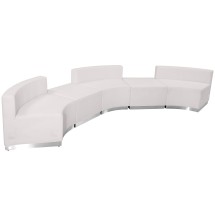 Flash Furniture ZB-803-810-SET-WH-GG Hercules Alon Series White LeatherSoft Reception Configuration, 5 Pieces