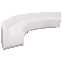 Flash Furniture ZB-803-820-SET-WH-GG Hercules Alon Series White LeatherSoft Reception Configuration, 5 Pieces