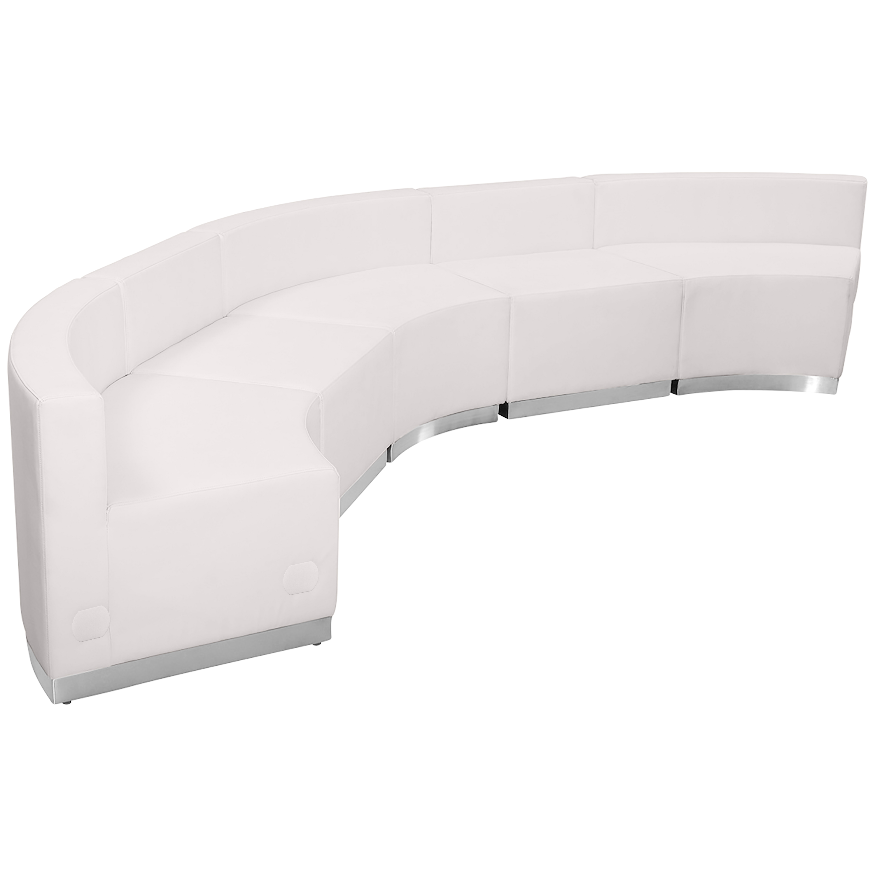 Flash Furniture ZB-803-820-SET-WH-GG Hercules Alon Series White LeatherSoft Reception Configuration, 5 Pieces